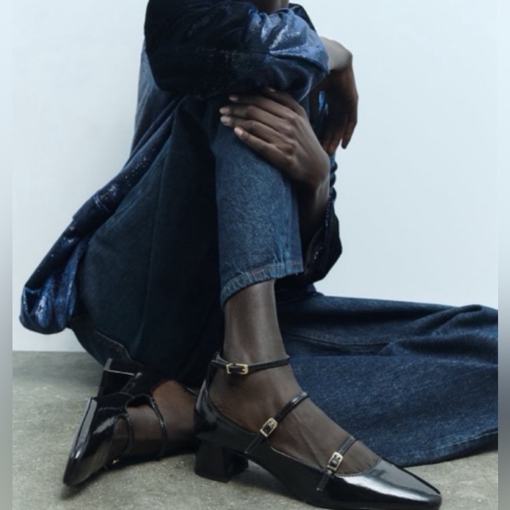 Zara Black Patent Heels